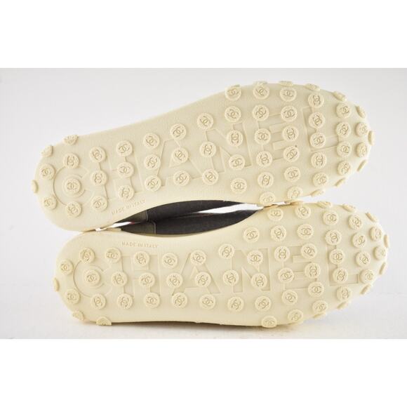 Chanel Mens 18K Grey Orange Nylon CC Logo Lace Up Low Top Trainer Sneaker 44 11 - Picture 14 of 14